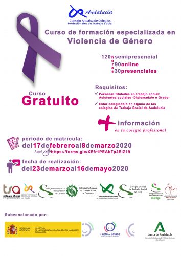 CURSO DE FORMACIÓN ESPECIALIZADA EN VIOLENCIA DE GÉNERO