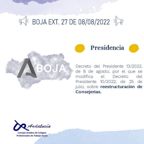 BOJA EXT. 27 DE 08/08/2022. PRESIDENCIA